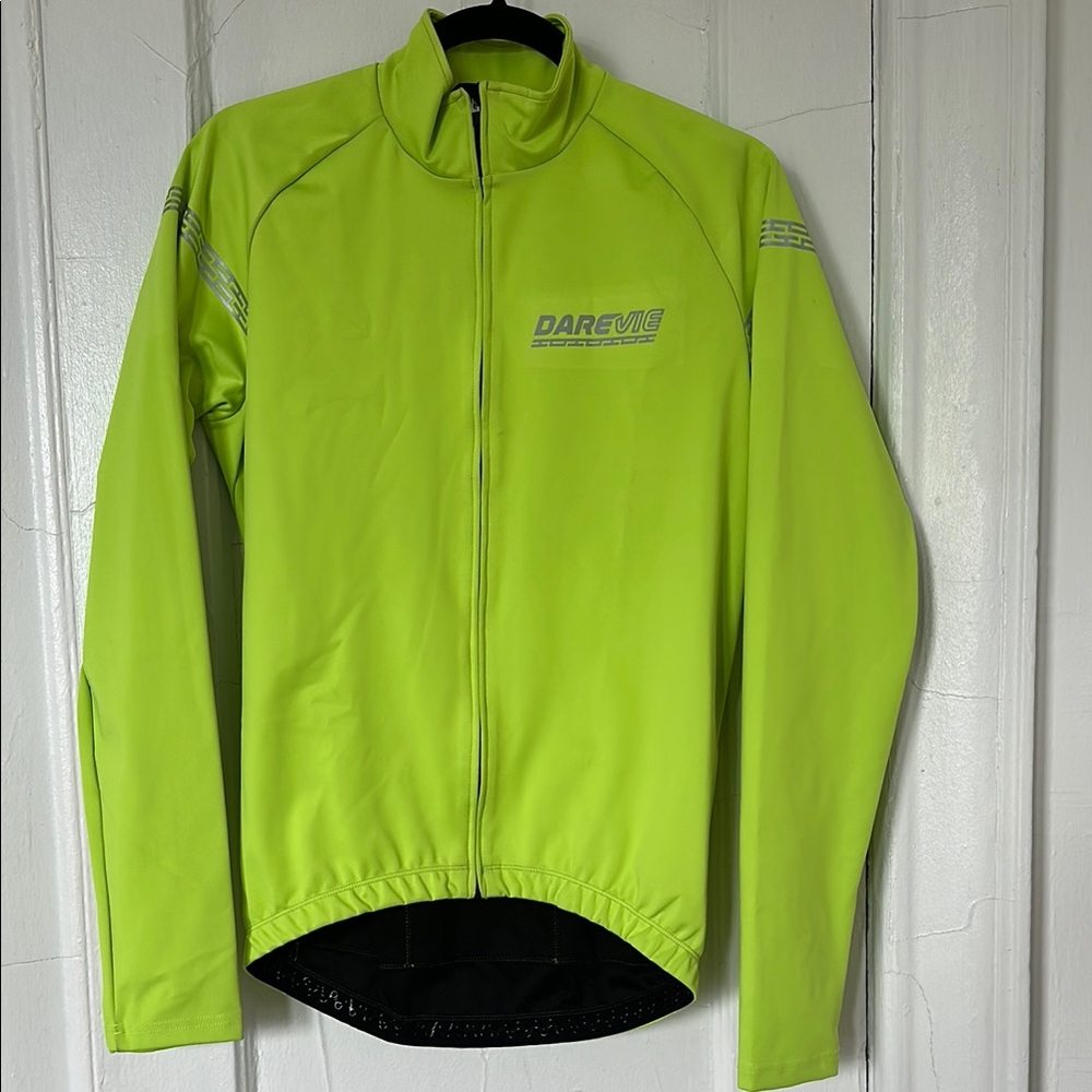 Brand New Green Performance Jacket with Reflective Elements and High Collar